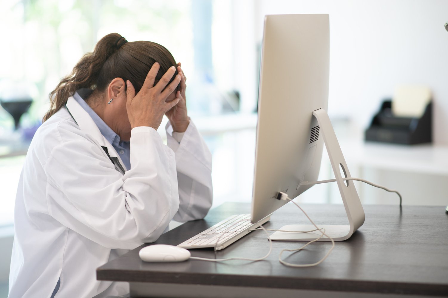 Stressed Out Doctor stock photo